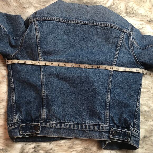 Vintage 80s Levi's Mens Blue Denim Jean Trucker Jacket 70506 Made In The USA - Picture 15 of 16